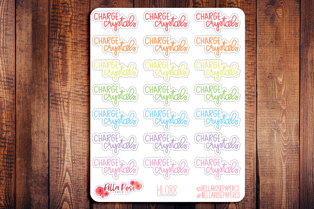 Charge Crystals Hand Lettering Planner Stickers HL088