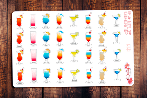 Summer Cocktails Planner Stickers DI111