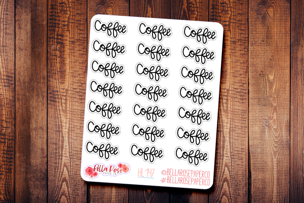 Coffee Hand Lettering Planner Stickers HL147