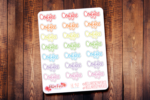 Coffee Hand Lettering Planner Stickers HL147