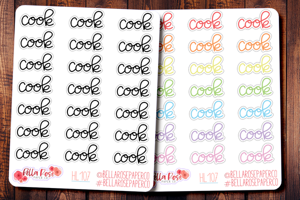 Cook Hand Lettering Planner Stickers HL107