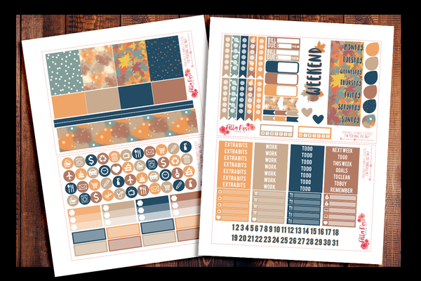 Cozy Fall Vibes Happy Planner Kit | PRINTABLE PLANNER STICKERS