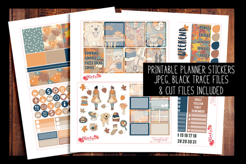 Cozy Fall Vibes Planner Kit | PRINTABLE PLANNER STICKERS