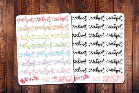 Crockpot Hand Lettering Planner Stickers HL099