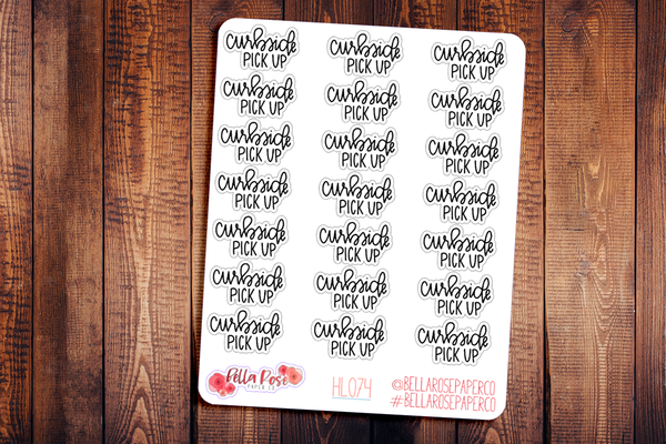 Curbside Pickup Hand Lettering Planner Stickers HL074