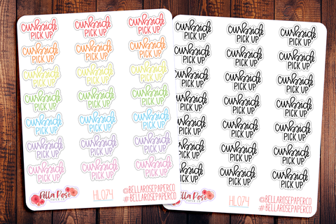 Curbside Pickup Hand Lettering Planner Stickers HL074