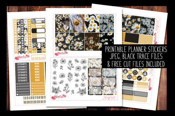 Daisy Photo Planner Kit | PRINTABLE PLANNER STICKERS