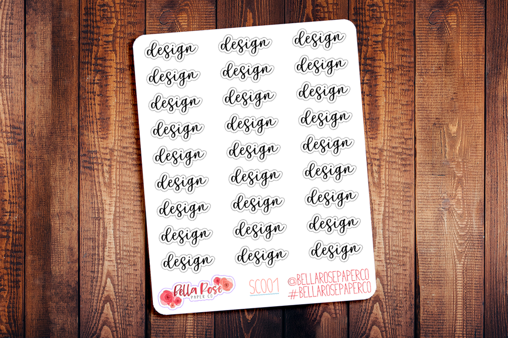 Design Script Planner Stickers SC001 – Bella Rose Paper Co