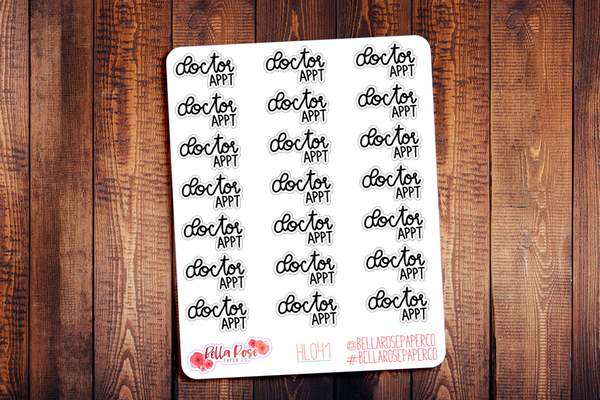 Doctor Appointment Hand Lettering Planner Stickers HL041