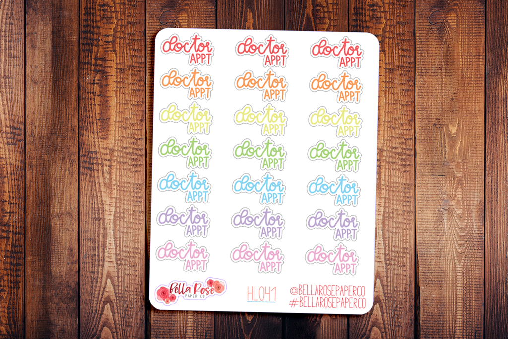 Doctor Appointment Hand Lettering Planner Stickers HL041