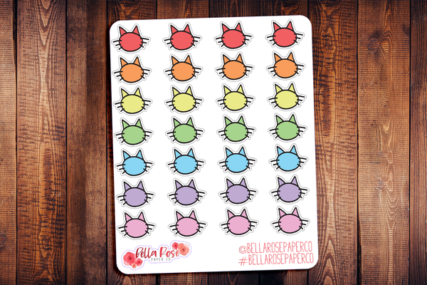 Cat Icon Doodle Hand Drawn Planner Stickers