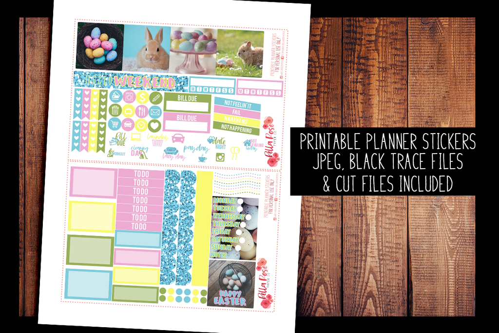 Easter Photography Mini Happy Planner Kit | PRINTABLE PLANNER STICKERS