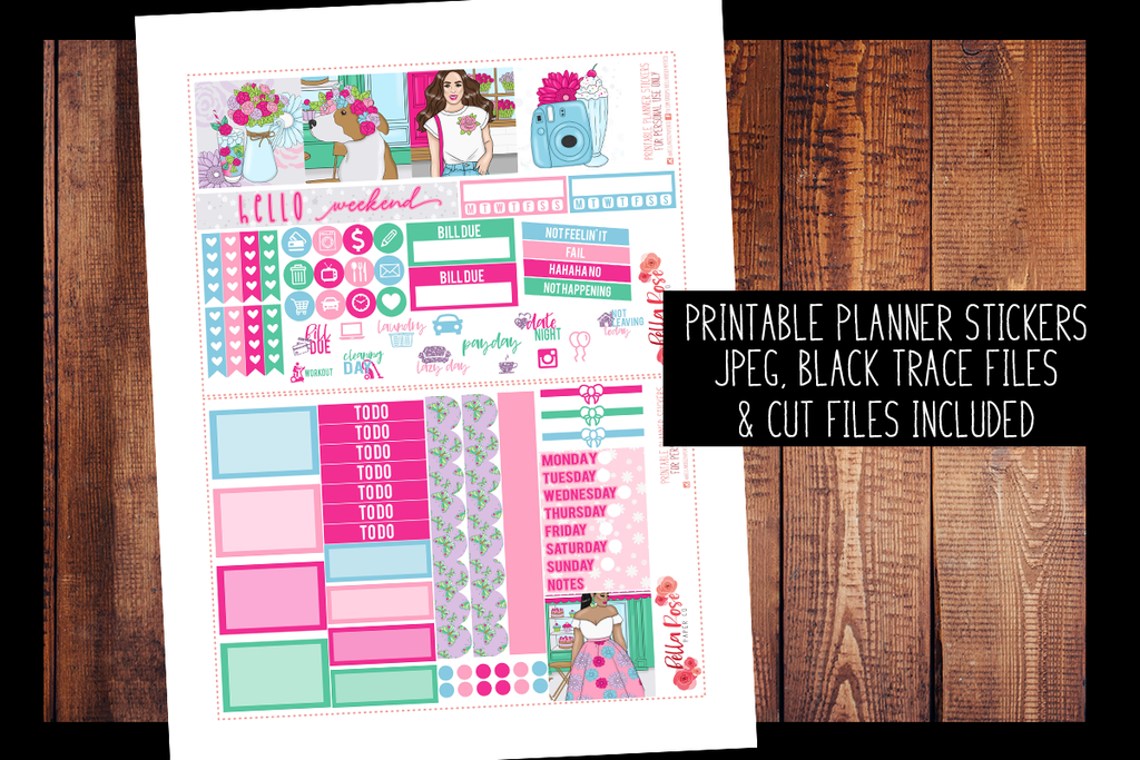 Floral Shop Mini Happy Planner Kit | PRINTABLE PLANNER STICKERS