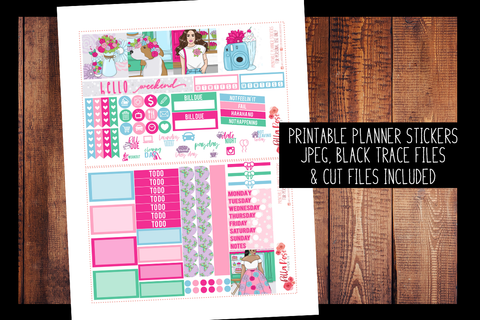 Floral Shop Mini Happy Planner Kit | PRINTABLE PLANNER STICKERS