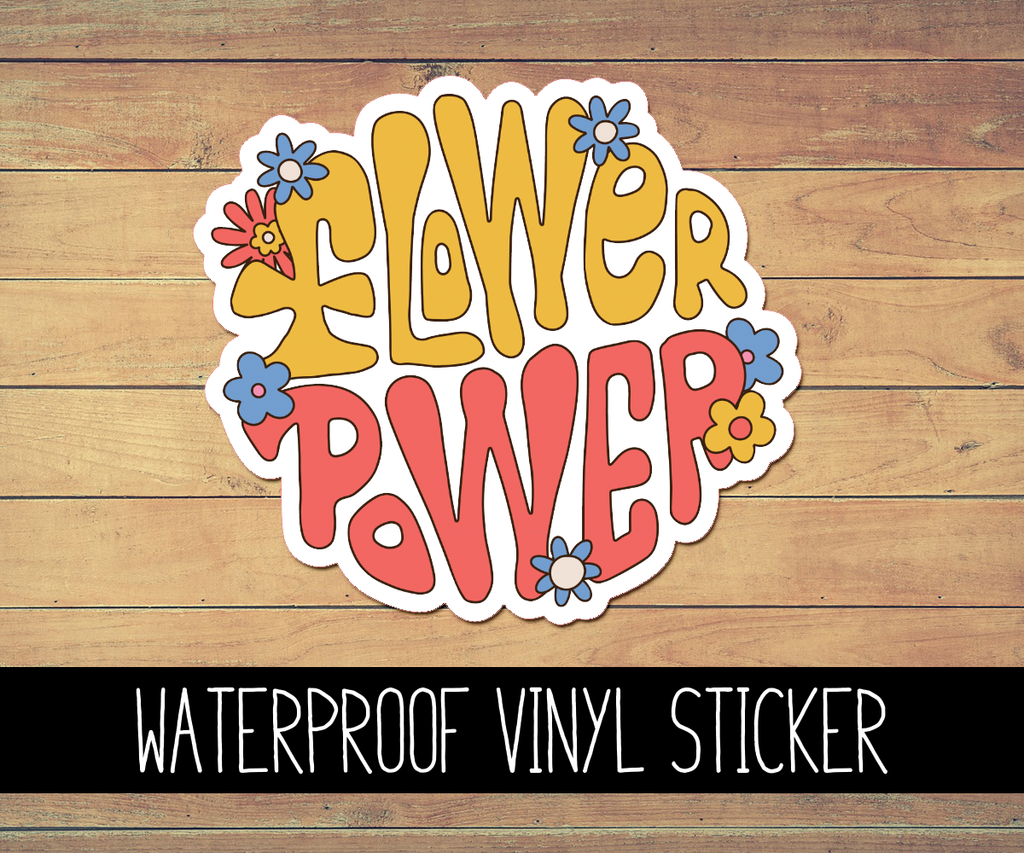Flower Power Vinyl Waterproof Sticker