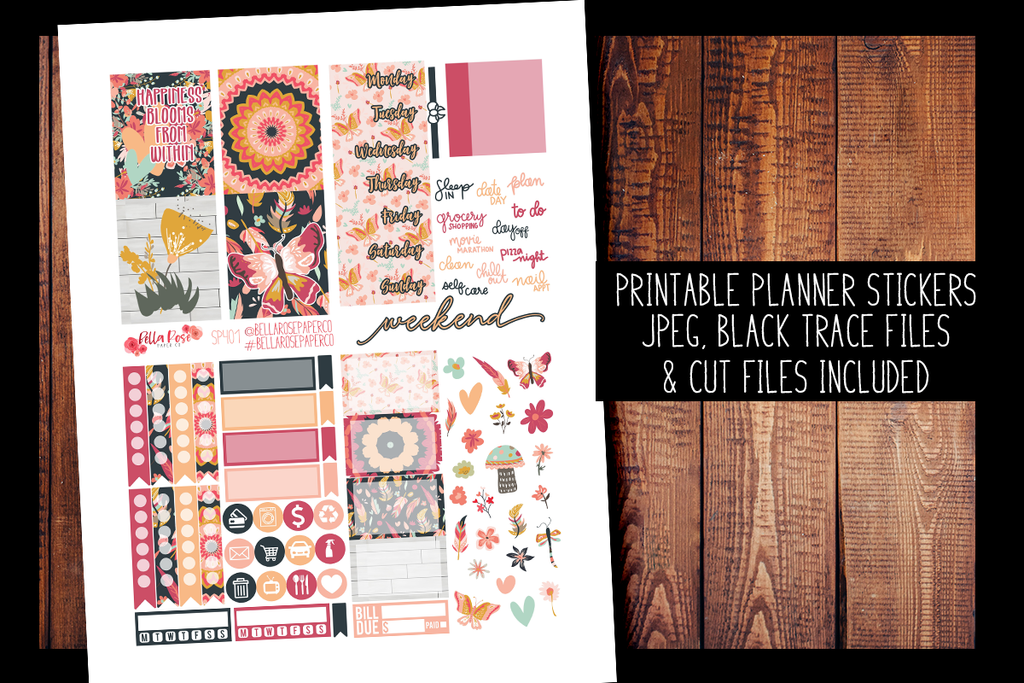 Full Bloom Mini Planner Kit | PRINTABLE PLANNER STICKERS