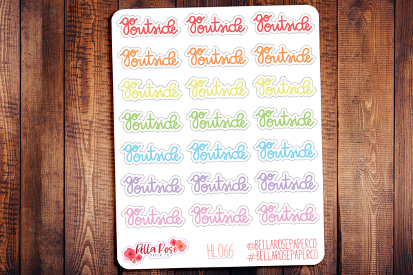 Go Outside Lettering Planner Stickers HL066