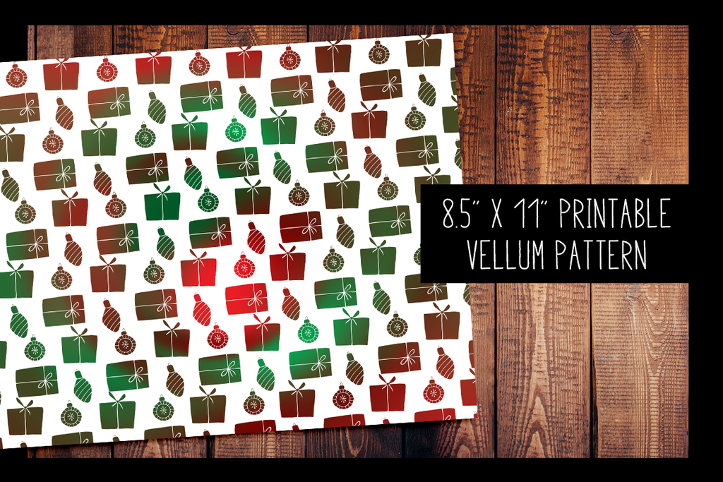 Red & Green Christmas Gift Vellum | PRINTABLE VELLUM PATTERN