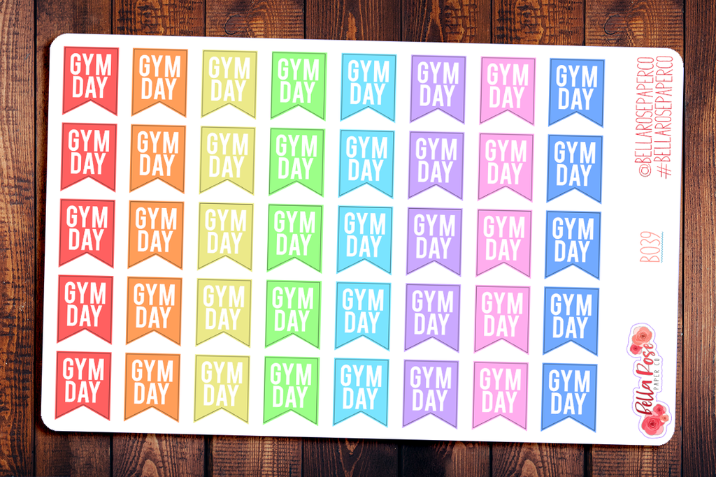 Gym Day Workout Flag Planner Stickers B039