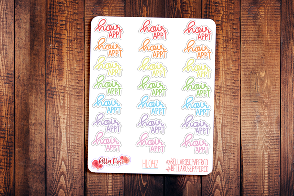 Hair Appointment Hand Lettering Planner Stickers HL042