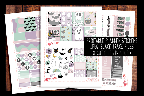 Pastel Halloween Planner Kit | PRINTABLE PLANNER STICKERS