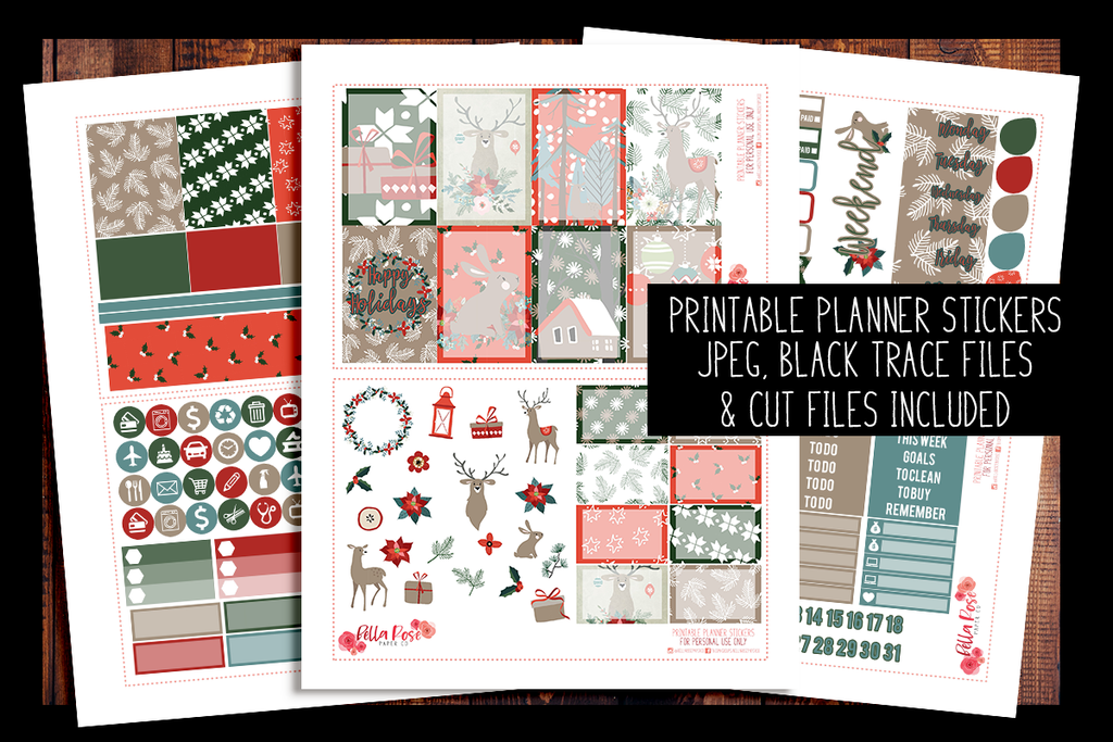 Happy Holidays Happy Planner Kit | PRINTABLE PLANNER STICKERS