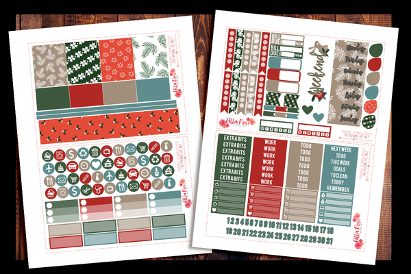 Happy Holidays Planner Kit | PRINTABLE PLANNER STICKERS