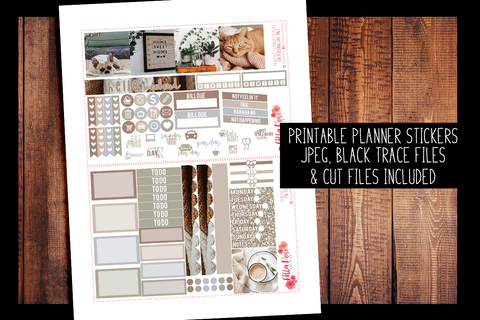 Stay Home Photo Mini Happy Planner Kit | PRINTABLE PLANNER STICKERS