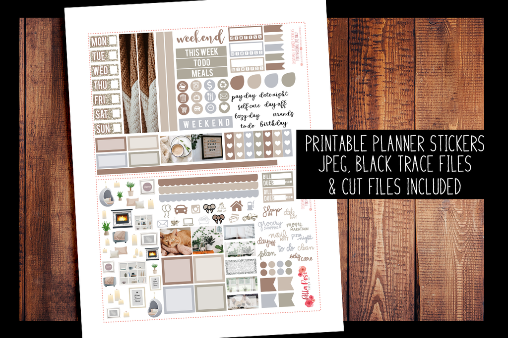 Stay Home Photo Hobonichi Weeks Kit | PRINTABLE PLANNER STICKERS
