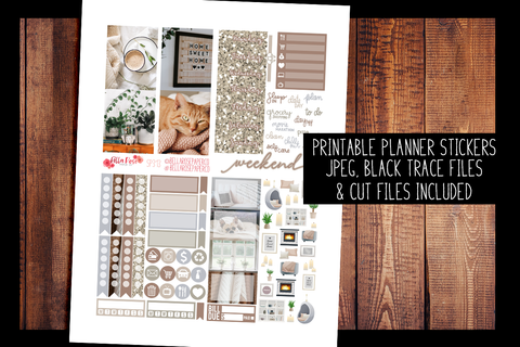 Stay Home Photo Mini Planner Kit | PRINTABLE PLANNER STICKERS