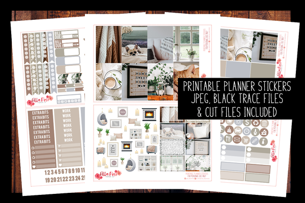Stay Home Photo Happy Planner Kit | PRINTABLE PLANNER STICKERS