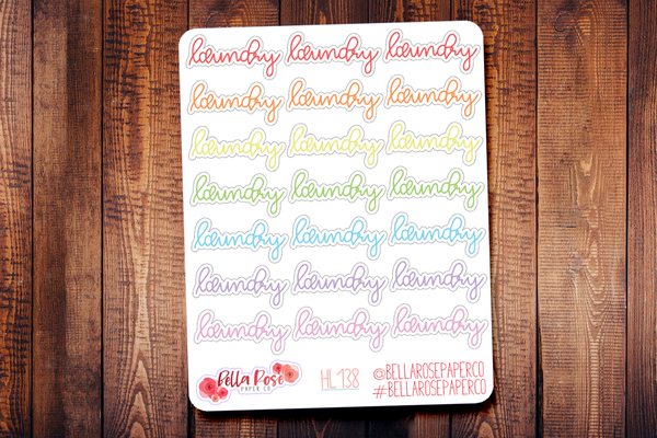 Laundry Hand Lettering Planner Stickers HL138