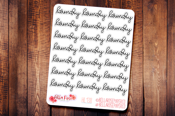 Laundry Hand Lettering Planner Stickers HL138