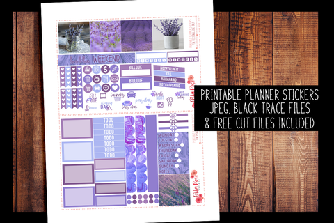 Lavender Photo Mini Happy Planner Kit | PRINTABLE PLANNER STICKERS