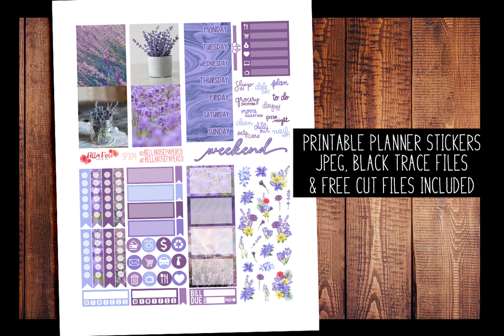Lavender Photo Mini Planner Kit | PRINTABLE PLANNER STICKERS