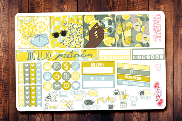 Lemonade Mini Happy Planner Sticker Kit W407
