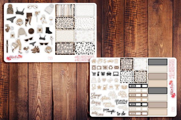 Leopard Love Planner Sticker Kit F404