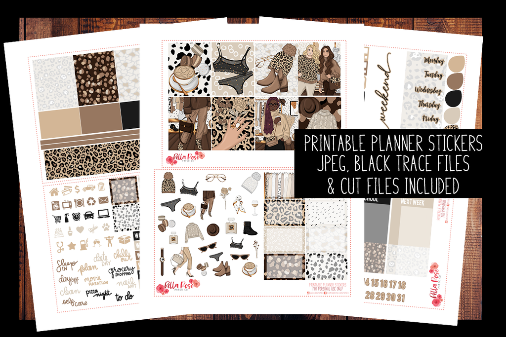 Leopard Love Planner Kit | PRINTABLE PLANNER STICKERS