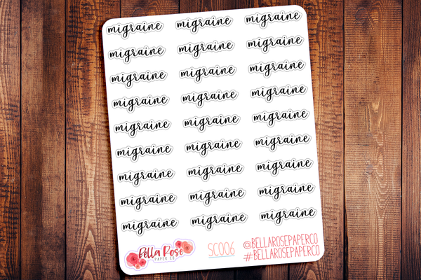 Migraine Script Planner Stickers SC006