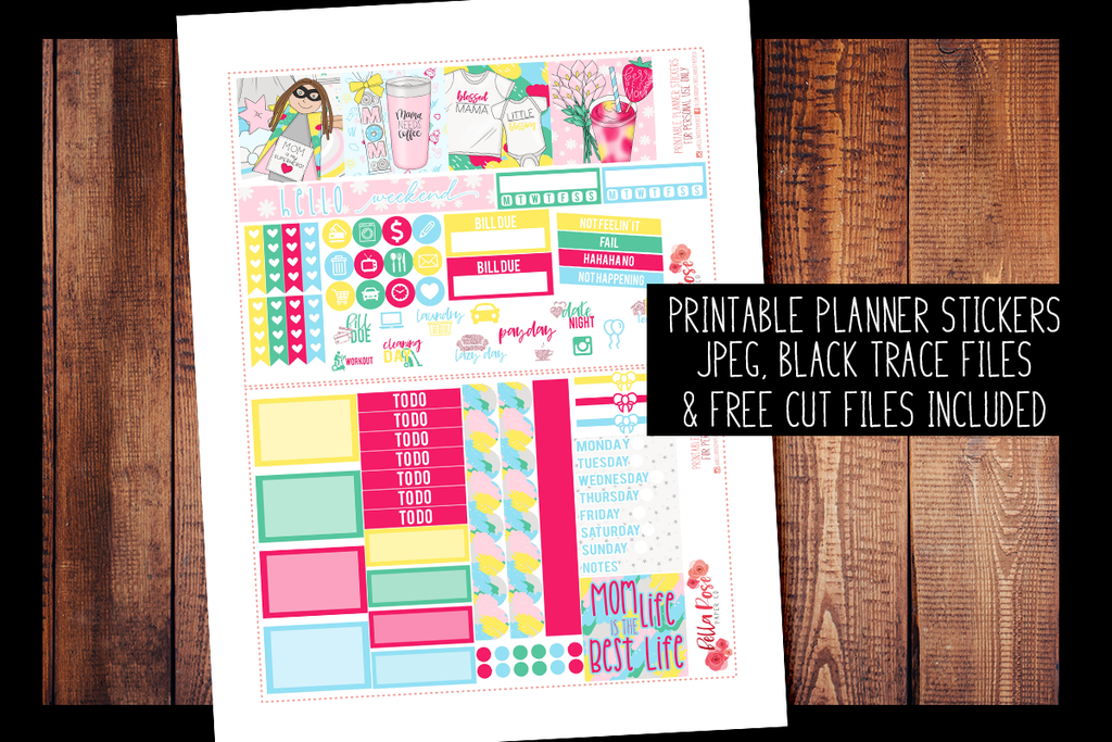 Mom Life Mini Happy Planner Kit | PRINTABLE PLANNER STICKERS