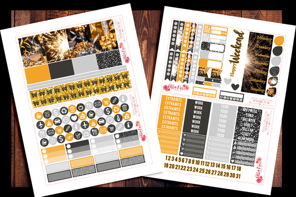 New Years Eve Photo Planner Kit | PRINTABLE PLANNER STICKERS