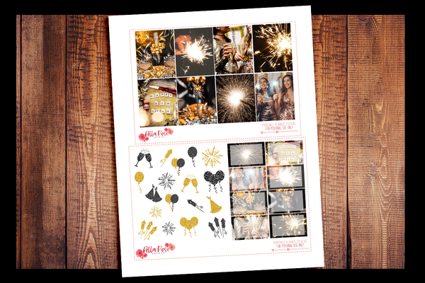 New Years Eve Photo Planner Kit | PRINTABLE PLANNER STICKERS