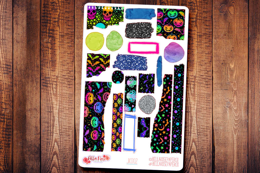 Neon Halloween Journaling Sticker Kit JK002