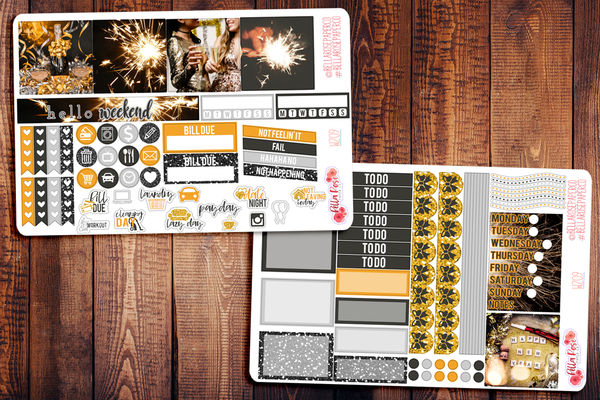 New Years Eve Photo Mini Happy Planner Sticker Kit W209