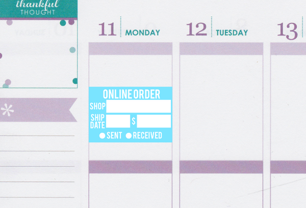 Online Order Tracking Planner Stickers
