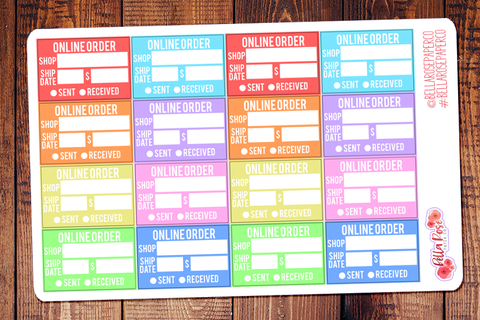 Online Order Tracking Planner Stickers