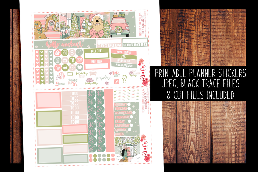 Pastel Holidays Mini Happy Planner Kit | PRINTABLE PLANNER STICKERS
