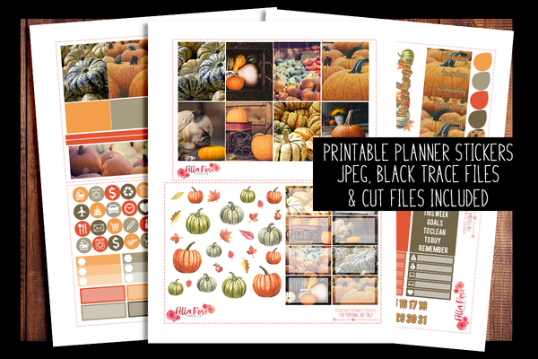 Pumpkin Photography Planner Kit | PRINTABLE PLANNER STICKERS