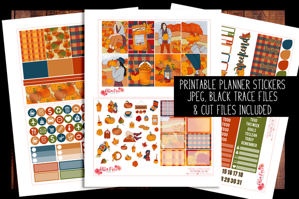 Pumpkin Picking Planner Kit | PRINTABLE PLANNER STICKERS