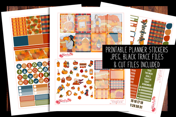 Pumpkin Picking Planner Kit | PRINTABLE PLANNER STICKERS